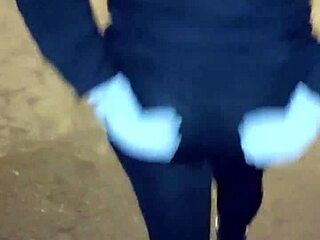Streetwalker Mom Flashes Thong in Transparent Leggings!