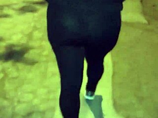 Streetwalker Mom Flashes Thong in Transparent Leggings!