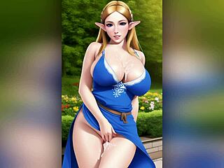 Big boobs and round ass in a hot anime porn video with Princess Zelda