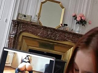My girlfriend sucks me while watching French amateur porn