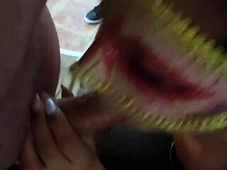 A hot homemade video of a latina giving a blowjob to her neighbor
