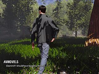 curvy cutie in ripped outfit shows wild 3d style.