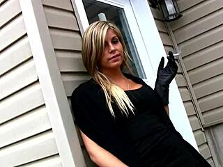 my new girlfriend smokes outside in lingerie