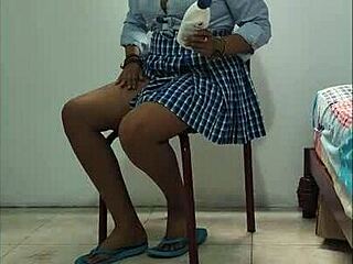 Curvy Canadian In Uniform Gets Pussy Smashed By Huge Dildo In Garage