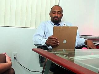 Blonde MILF begs for job with interracial cock sucking trailer