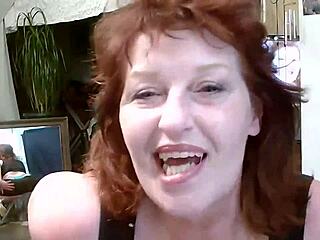 Curvy redhead Dawn teases with thick body and dirty talk in retro style!