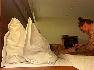 wife deepthroats monster cock in hotel room suggestively