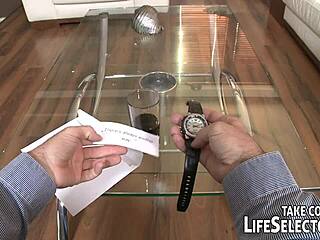 Hot brunettes dance in gym, gaping on sofa, pov facial with big tits