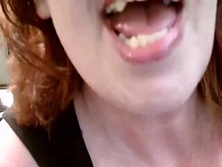 Curvy redhead Dawn teases with thick body and dirty talk in retro style!