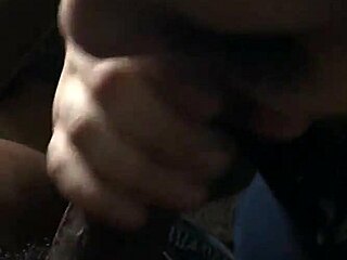 european woman deep throats big black cock with gagging and choking