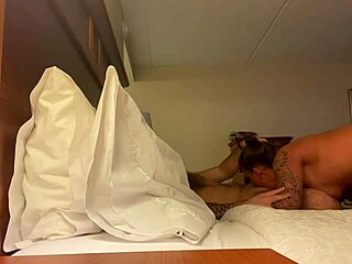 wife deepthroats monster cock in hotel room suggestively