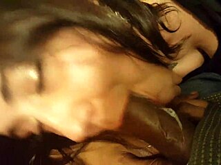 Sexy thick white girl slurps big black cock