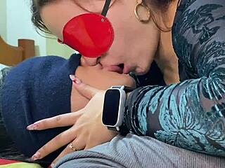 Stepsister feels intense passion in deep wet French kiss