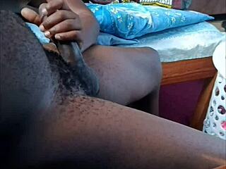 In this clip, a real african amateur couple enjoys a huge cumshot on sheer.