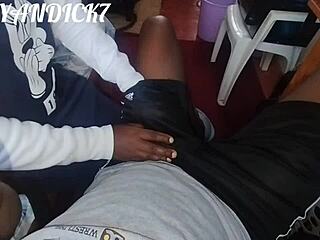 hot african nanny teases boss's black cock