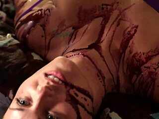 two sexy brunettes heat up christmas in steamy shower