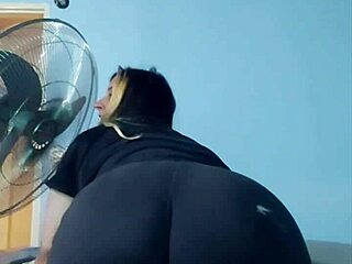 Bbw shows off her beautiful ass in tight shorts