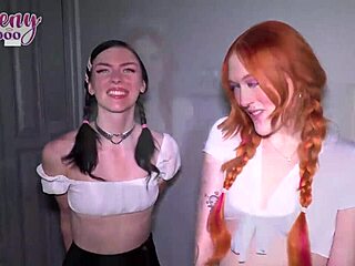 After school, mr brogan fucks petite teens in threesomes.