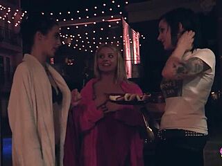 Blonde Lesbian Couple Invites Nikki Hearts for Strapon Threesome