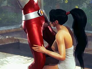 Power Ranger Bangs Beautiful Woman Hard