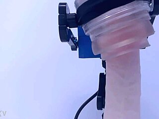 Rubjoy demonstrates fleshlights on a stunt cock with vibrating tongue