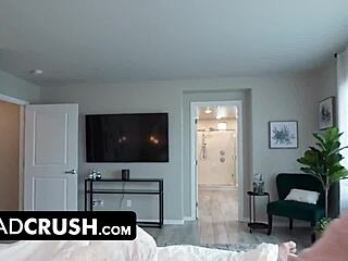 DadCrush - Busty Teen Blondie Pranks Stepfather with Titty Play