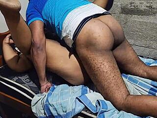 Latina mature in lingerie drilled hard by stepbrother with cum explosion