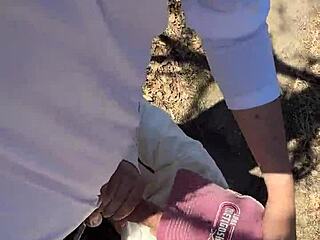 Milf Couple Caught Fucking in Forest with Big Tits and Monster Cock Doggystyle