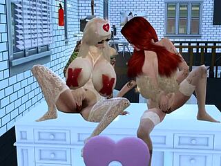 Sims 4 Porn: Horny Nurse Bella Bangs Mila Hard!