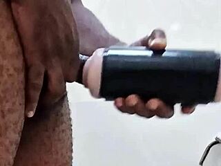 Girlfriend Away, So I Used Huge Toys in Bathroom