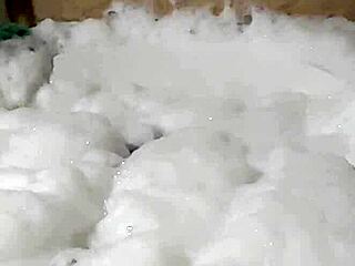 Cyno enjoys solo bubble bath fun in cosplay