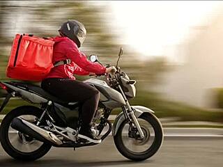 Motoqueiro Drops Off Package and Stays for Brazilian Foreplay