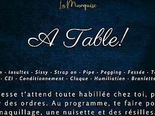 A table - French audio femdom milking table sissy cei