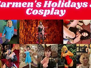 Granny Velma’s wild cock sucking mess in cosplay, help her out!