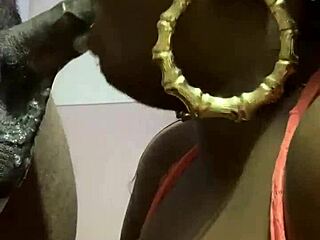 Wet Fat Ebony Milf Gives Sloppy Blowjob To Young Guy