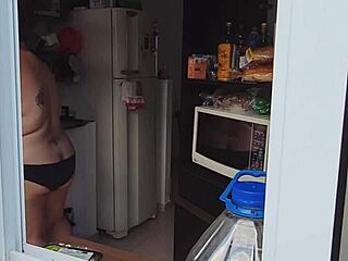 Caught My Busty Brunette Neighbor Naked at Last!