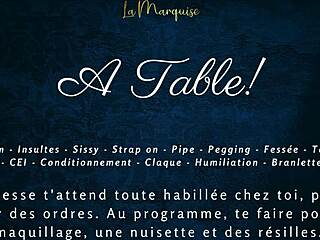 Descriptive femdom milking session on the table