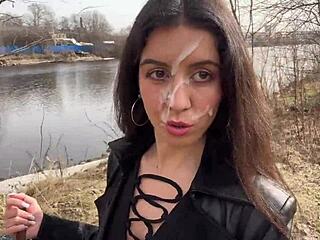 Cum on My Face in Public Park Walk! I Crave It Dripping!