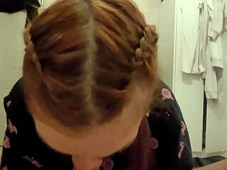 My redhead roommate deepthroated my dick and spat my cum back on it.