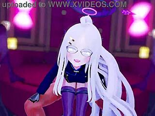 Hina gözlüklü 3D karikatür anime hentai macerasında