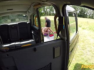 British Luci Reign bangs taxi driver’s huge white cock in fake taxi