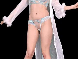 The Solo Girl Performs A Detailed Striptease, Ripping Clothes While Masturbating Softly. Her softcore routine builds sensual tension.