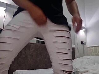 sexy guy strips for intense anal close-up