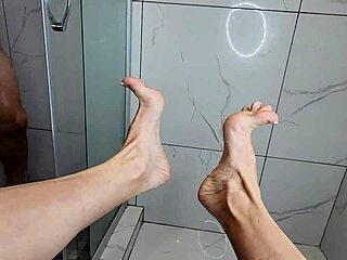 SEXY YOUNG MILF TEASING MY COCK WITH HER FEET!