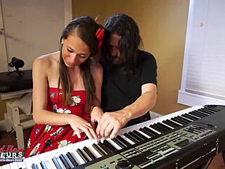 brunette coed cloe in casual scene