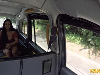 British Luci Reign bangs taxi driver’s huge white cock in fake taxi
