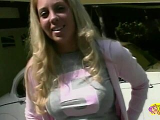 Blonde Lesbian Slut Orgasms from Strapon Creampie