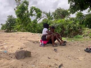 Chubby Friend's Big Tits Shine in Outdoor Forest Adventure