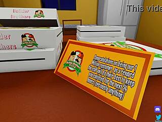 two pizza workers serve customer