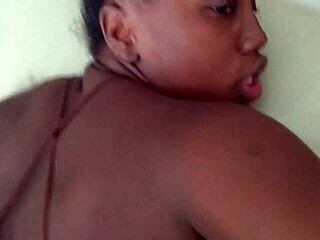 cute ebony slut sucked my dick then took backshots and cumshot